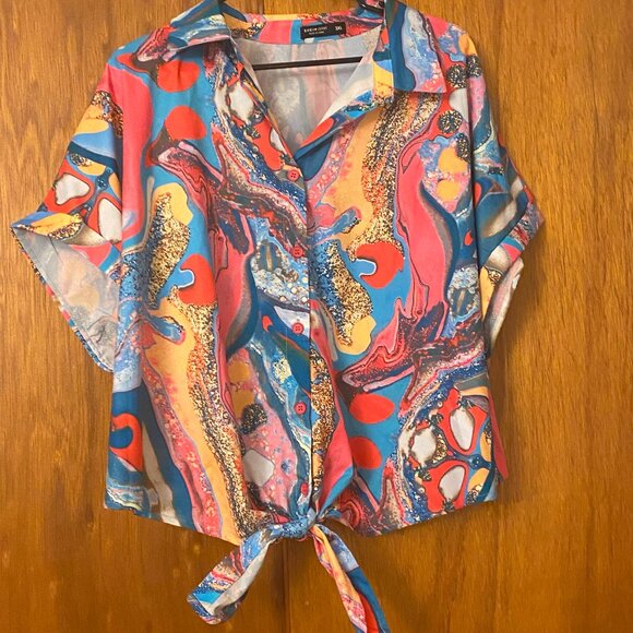Shein maximalist button up crop shirt size 3x - Picture 1 of 3